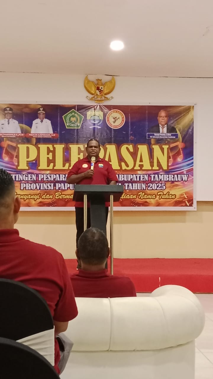 Bupati Tambrauw juga menyampaikan apresiasi setinggi-tinggi nya kepada jajaran Lembaga Pengembangan Pesparawi Daerah (LP3KD)