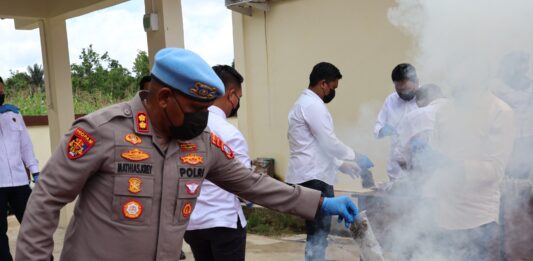 Narkoba Dimusnakan Kepolisian Daerah Papua Barat Daya