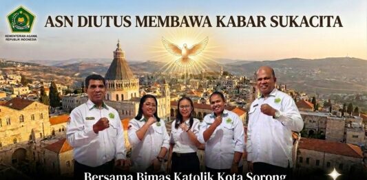 Aparatur Sipil Negara Diutus Membawa Warta Sukacita Aparatur Sipil Negara atau "ASN diutus membawa warta sukacita", demikian tema renungan Bimas Katolik, Kantor Kementerian Agama Kota Sorong